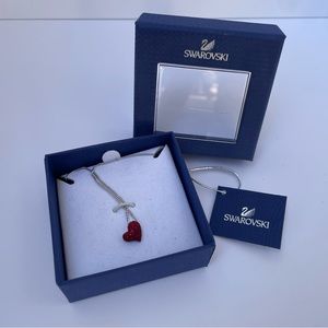 Swarovski Red Crystal Heart Necklace! With box!